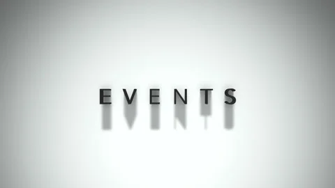 Events 3D title animation matte black text on a white background Stock Footage 300717026