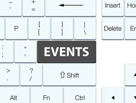Events black keyboard button Stock Illustration