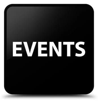 Events black square button Stock Illustration