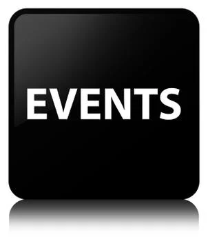 Events black square button Stock Illustration