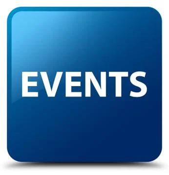 Events blue square button 스톡 일러스트