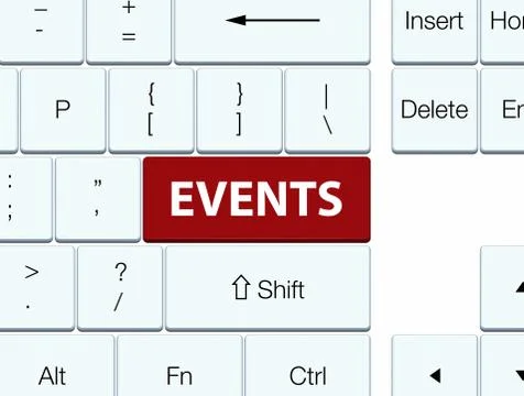 Events brown keyboard button Stock Illustration