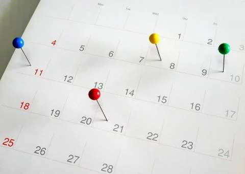 Events calendar Stock Photos