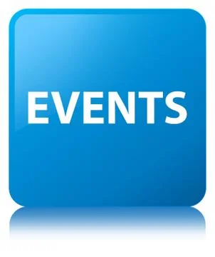 Events cyan blue square button Illustrazione stock