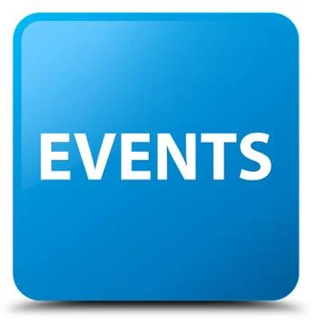 Events cyan blue square button Stock Illustration