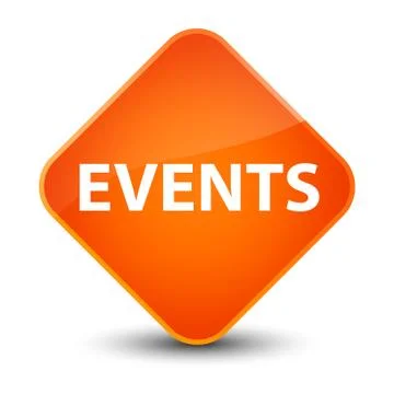Events elegant orange diamond button Stock Illustration