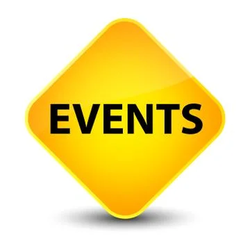 Events elegant yellow diamond button Illustrazione stock