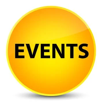 Events elegant yellow round button Stock Illustration