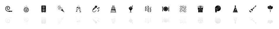 Events - Flat Vector Icons Stock Illustration