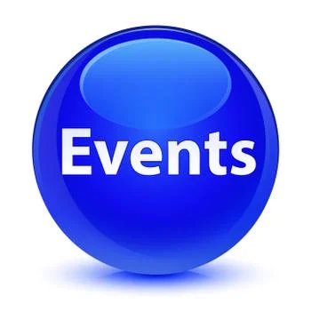Events glassy blue round button Stock Illustration