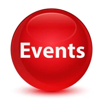 Events glassy red round button Stock Illustration