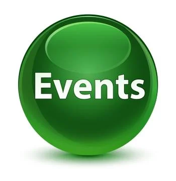 Events glassy soft green round button Stock Illustration