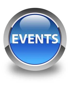 Events glossy blue round button 스톡 일러스트