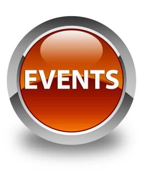 Events glossy brown round button 스톡 일러스트