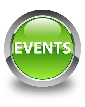 Events glossy green round button Illustrazione stock