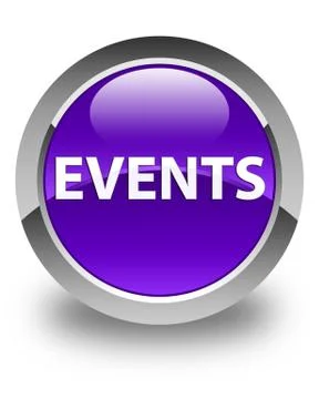 Events glossy purple round button Stock Illustration