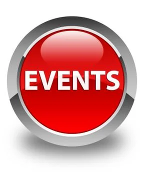 Events glossy red round button 스톡 일러스트