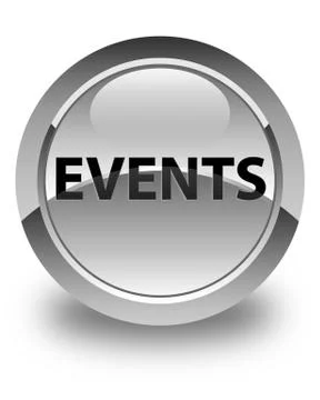 Events glossy white round button 스톡 일러스트