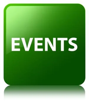 Events green square button Illustrazione stock