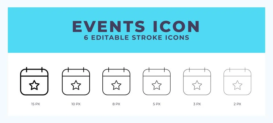 Events icon with different stroke. Vector illustration. 스톡 일러스트