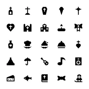 Events Icons Set Stock Illustration