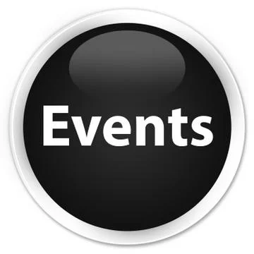 Events premium black round button Illustrazione stock