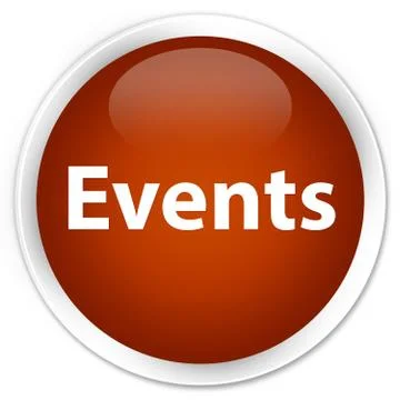 Events premium brown round button Stock Illustration