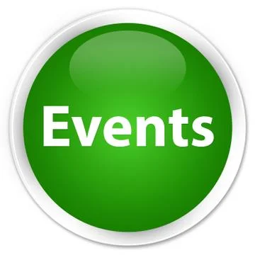 Events premium green round button Stock Illustration