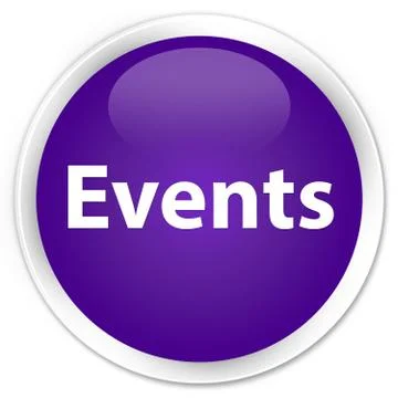 Events premium purple round button Stock Illustration