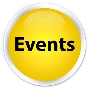 Events premium yellow round button Stock Illustration