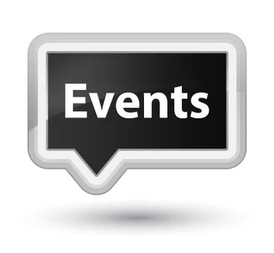 Events prime black banner button Stock Illustration