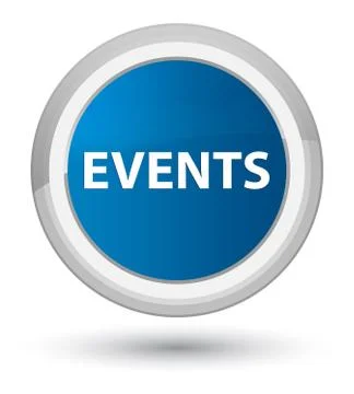 Events prime blue round button Stock Illustration
