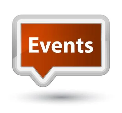 Events prime brown banner button Stock Illustration