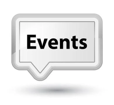 Events prime white banner button Stock Illustration