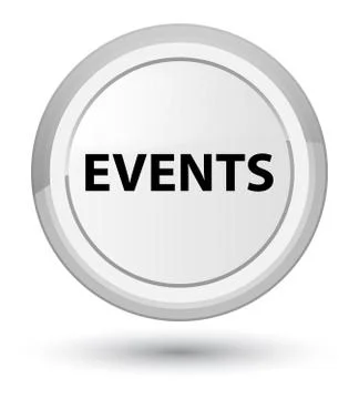 Events prime white round button Stock Illustration