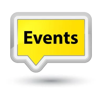 Events prime yellow banner button Stock Illustration