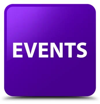 Events purple square button Stock Illustration