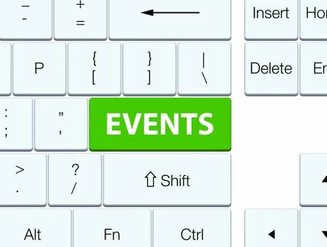 Events soft green keyboard button Stock Illustration