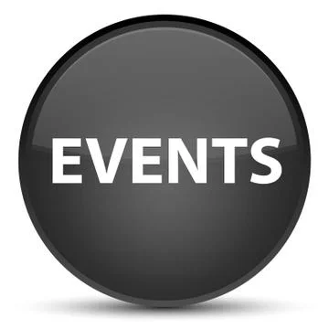 Events special black round button Stock Illustration