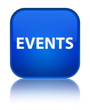 Events special blue square button Illustrazione stock