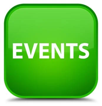 Events special green square button Stock Illustration