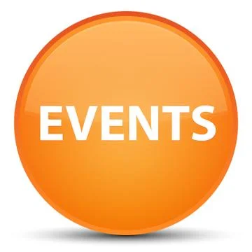 Events special orange round button Stock Illustration