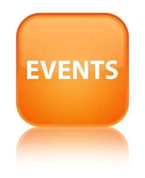 Events special orange square button Stock Illustration