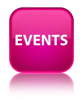 Events special pink square button Stock Illustration