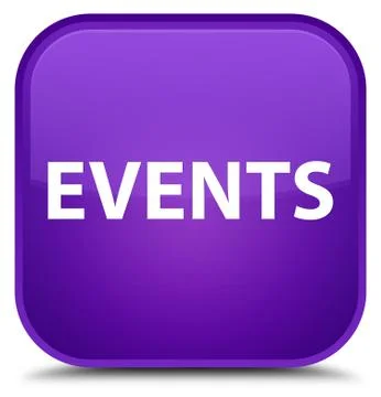 Events special purple square button Stock Illustration