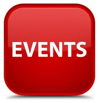 Events special red square button Stock Illustration