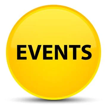 Events special yellow round button 스톡 일러스트