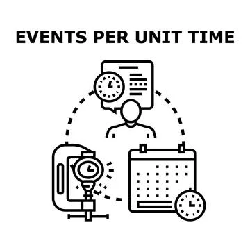 Events per unit time measuring tracking and progress Stock Illustration