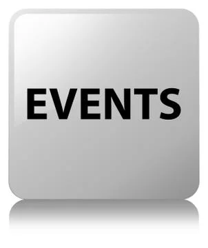 Events white square button Illustrazione stock