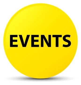 Events yellow round button Stock Illustration